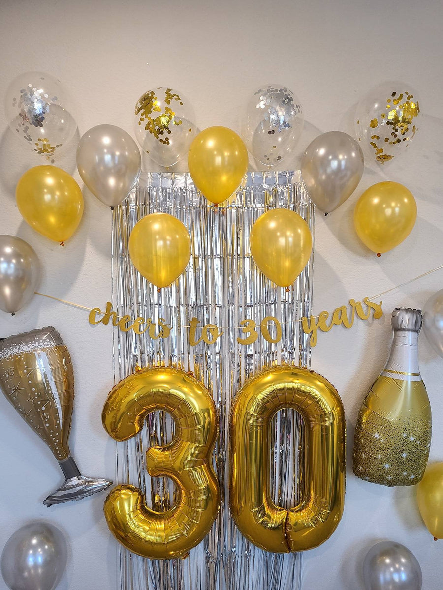 38 pz numero 30 palloncini Foil Set 30th Happy Birthday Party