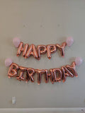 Rose Gold Happy Birthday Balloon Garland