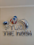 Two The Moon Balloon Set Second Birthday Party Decorations Astronaut Balloon Spaceship Balloon 2nd Birthday Space Balloons Includes All Show
