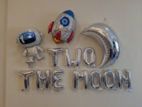 Two The Moon Balloon Set Second Birthday Party Decorations Astronaut Balloon Spaceship Balloon 2nd Birthday Space Balloons Includes All Show