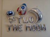 Two The Moon Balloon Set Second Birthday Party Decorations Astronaut Balloon Spaceship Balloon 2nd Birthday Space Balloons Includes All Show