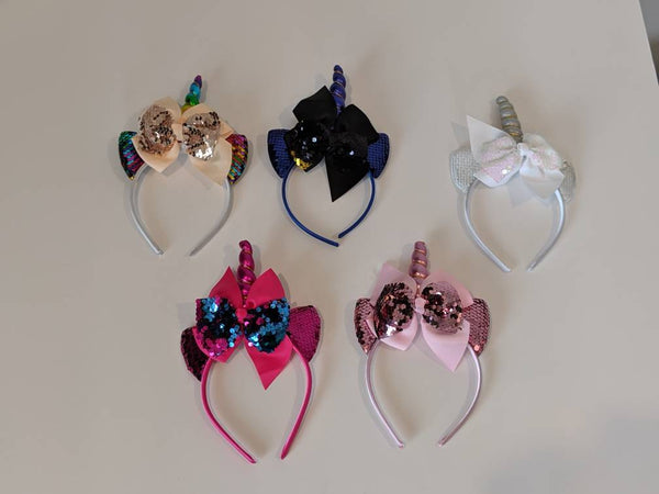 Sequin Unicorn Headband 5 Pack Unicorn Party Favors Unicorn Party Unicorn Birthday Unicorn Hat