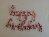 Rose Gold Cursive Happy Birthday Balloon Banner Birthday Party Decorations Rose Gold Birthday