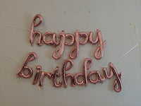 Rose Gold Cursive Happy Birthday Balloon Banner Birthday Party Decorations Rose Gold Birthday