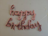 Rose Gold Cursive Happy Birthday Balloon Banner Birthday Party Decorations Rose Gold Birthday