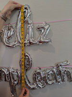 Silver cursive feliz cumpleanos Balloons