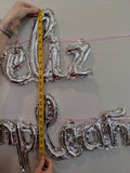 Silver cursive feliz cumpleanos Balloons