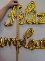 Gold Feliz Cumpleanos Balloons