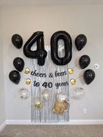 Cheers and Beers to 40 Years Party Pack 40th Birthday Balloons 40th Birthday Decorations Cheers to 40 Years Jumbo 40 Balloons Happy Birthday