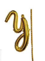Custom Cursive Balloon Phrase Gold Cursive Balloon Banner Cursive Letters Custom Balloons  *Priced per letter, enter quantity at checkout*
