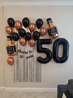 Cheers to 50 Years Birthday Decoration Set 50th Birthday Decorations Whiskey Balloons 50th Birthday Balloons Jumbo Black 50