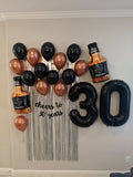 Cheers to 30 Years Balloon Party Pack 30 Birthday Decorations 30th Birthday Balloons Happy Birthday Decorations Set Dirty Thirty Whiskey