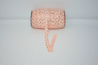 Blush and Rose Gold Polka Dot 5/8" Fold Over Elastic 100 Yard Spool, FOE elastic, headband elastic, hair tie elastic, mask elastic, elastic
