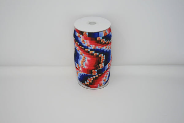 Serape Print Mexican Blanket 5/8" Fold Over Elastic 100 Yard Spool, FOE elastic, headband elastic, hair tie elastic, mask elastic, elastic