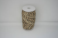 Leopard Print 5/8" Fold Over Elastic 100 Yard Spool, FOE elastic, headband elastic, hair tie elastic, mask elastic, elastic trim