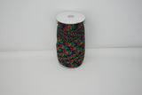 Colorful Leopard 5/8" Fold Over Elastic 100 Yard Spool, FOE elastic, headband elastic, hair tie elastic, mask elastic, elastic trim