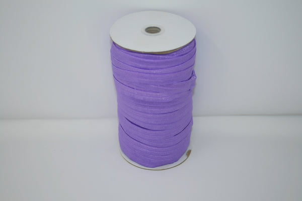 Lilac 5/8" Fold Over Elastic 100 Yard Spool, FOE elastic, headband elastic, hair tie elastic, mask elastic, elastic