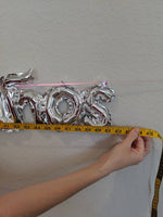 Silver cursive feliz cumpleanos Balloons