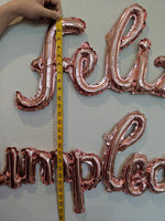Rose Gold Feliz Cumpleanos Balloons