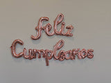 Rose Gold Feliz Cumpleanos Balloons
