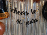 Cheers to 40 Years Birthday Decoration Set Whiskey Balloon 40th Birthday Balloons Jumbo 40 40th Birthday Decorations 40" Black 40