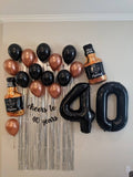 Cheers to 40 Years Birthday Decoration Set Whiskey Balloon 40th Birthday Balloons Jumbo 40 40th Birthday Decorations 40" Black 40