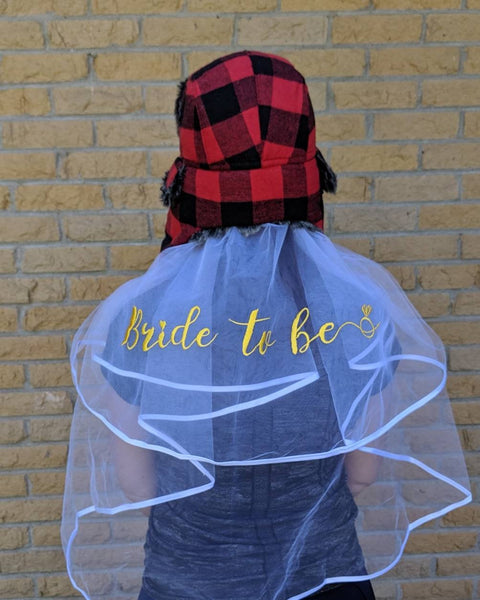Flannel Fling Bridal Veil Bride to Be Bachelorette Veil Flannel Fling Before the Ring Bach and Boozy Camping Bachelorette Outdoor Bach Party