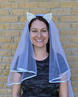 Last Meow Bride to Be Veil Bachelorettte Veil Last Meow Before The Vow Bridal Veil Cat Bridal Veil Bride to Be Veil Bachelorette Party