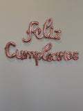 Rose Gold Feliz Cumpleanos Balloons
