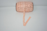 Blush and Rose Gold Polka Dot 5/8" Fold Over Elastic 100 Yard Spool, FOE elastic, headband elastic, hair tie elastic, mask elastic, elastic