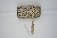 Leopard Print 5/8" Fold Over Elastic 100 Yard Spool, FOE elastic, headband elastic, hair tie elastic, mask elastic, elastic trim