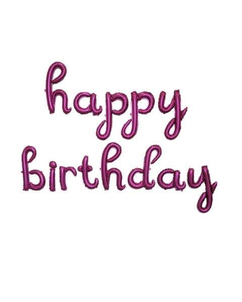 Pink Cursive Happy Birthday Balloon Banner Birthday Party Decorations Pink Birthday Decorations Magenta Cursive Happy Birthday Banner