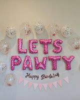 Pink Heart Let's Pawty Balloon Decoration Set Cat Birthday Balloons Dog Birthday Balloons Pet Birthday Party Pet Birthday Balloons Paw Print