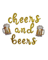 Cheers and Beers Cursive Balloon Garland Birthday Balloons Cursive Cheers Beer Balloon