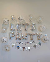 Silver Let's Pawty Balloon Decoration Set Cat Birthday Balloons Dog Birthday Balloons Pet Birthday Party Pet Birthday Balloons Paw Print