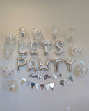 Silver Let's Pawty Balloon Decoration Set Cat Birthday Balloons Dog Birthday Balloons Pet Birthday Party Pet Birthday Balloons Paw Print