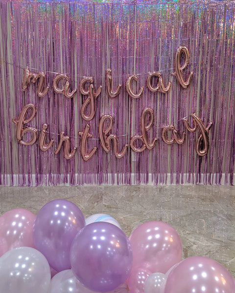 Rose Gold Magical Birthday Cursive Balloon Garland Birthday Balloons Unicorn Balloons Magical Birthday BALLOON LETTERS ONLY