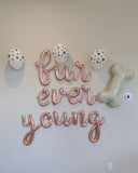 Cursive Rose Gold Fur Ever Young Balloons Pet Birthday Decorations Dog Birthday Balloons Car Birthday Balloons Pet Birthday Balloons