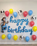 Toy Story Birthday Decorations Woody Balloons Blue Cursive Happy Birthday Balloons Birthday Balloons Includes all pictures balloons