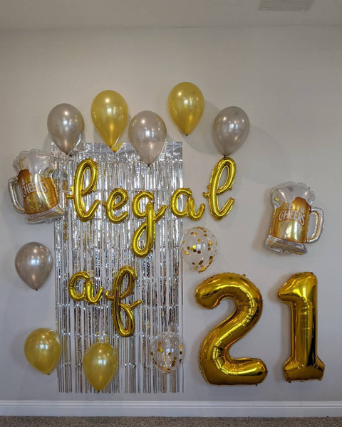 Legal AF Decorations 21st Birthday Balloons Happy Birthday Beer Balloons Birthday Balloons Includes all pictured balloons Cheers to beers
