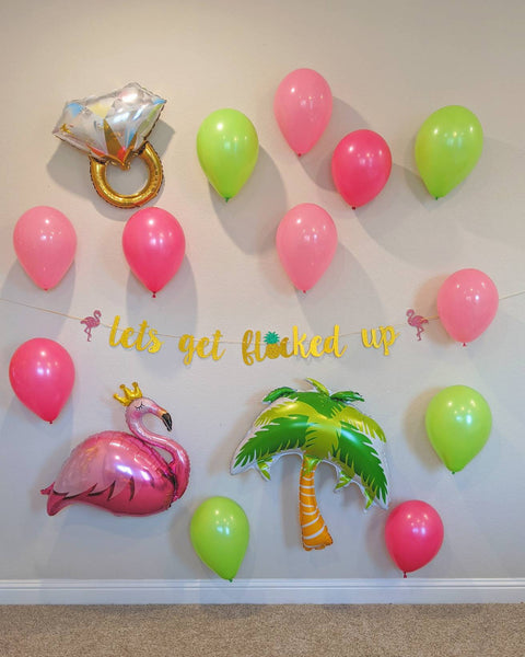 Let's Get Flocked Up Bachelorette Party Decorations Flamingo Bachelorette Party Balloon Engagement Ring Balloon Bachelorette Party Flamingle