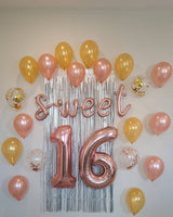 Sweet 16 Balloon Party Pack Includes Everything Shown 16th birthday balloons sweet 16 birthday balloons sweet sixteen balloon set jumbo 16