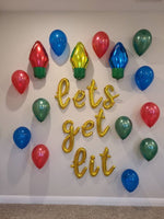 Christmas Decoration Kit Lets Get Lit Balloons Christmas Party Balloons Christmas Light Balloons Christmas Bsllooms Christmas Party Decorati
