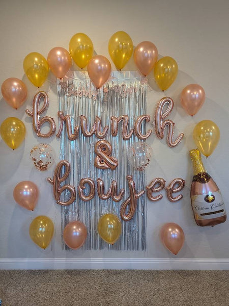 Brunch and Boujee Balloon Bridal Shower Balloons Bachelorette Party Champagne Balloons Bubbly Bar Banner Bachelorette Party Decor