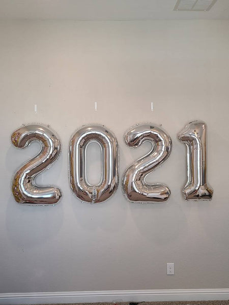 Jumbo 2021 Silver Balloons 40" Silver 2021 Balloons Graduation Balloons class of 2021 New Years Balloons New Year Decorations
