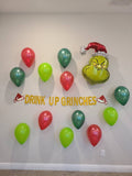 Drink Up Grinches Banner Grinch Balloon Christmas Party Christmas Decoration Kit Funny Christmas Balloons