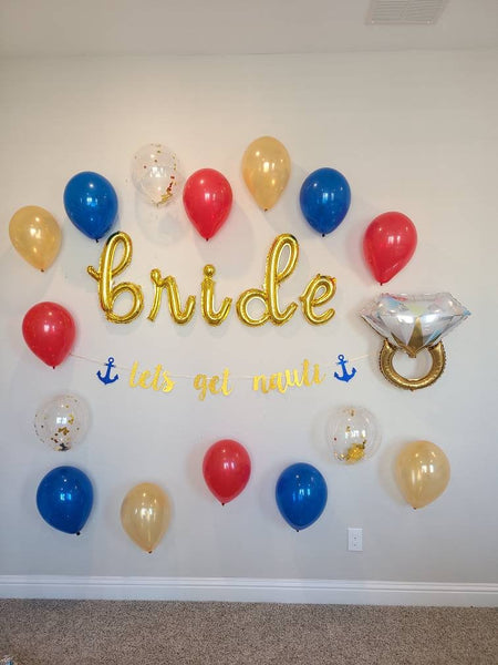 Lets Get Nauti Bachelorette Party Decorations Bachelorette Balloons Engagement Ring Balloon Bride Bachelorette Party Decorations Sailor