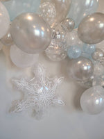 8 ft Purple White and Blue Pearl Snowflake Balloon Garland Frozen Balloons Winter Wonderland Winter Onederland Elsa Ballooms Snowflake Decor