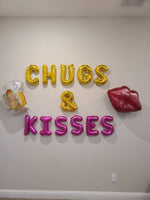 Chugs and Kisses Balloons Engagement Party Balloons Kiss Balloons Beer Balloons Valentines Day Balloons Galentines Beer Balloons