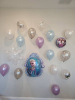 Elsa Balloon Bouquet Frozen Birthday Frozen Decorations Frozen Balloons Winter Wonderland Winter Onederland Elsa Ballooms Snowflake Decor